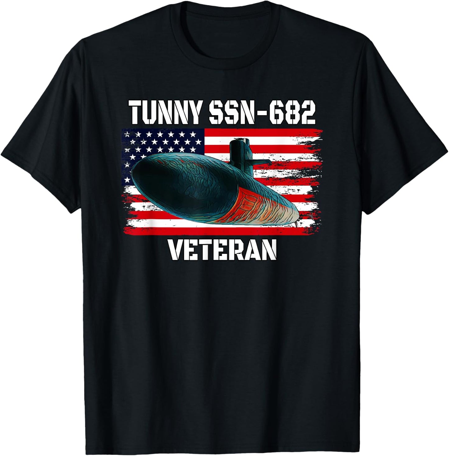 Submarine USS Tunny SSN-682 Veteran Grandfather Dad Son T-Shirt - T-Shirt | Black