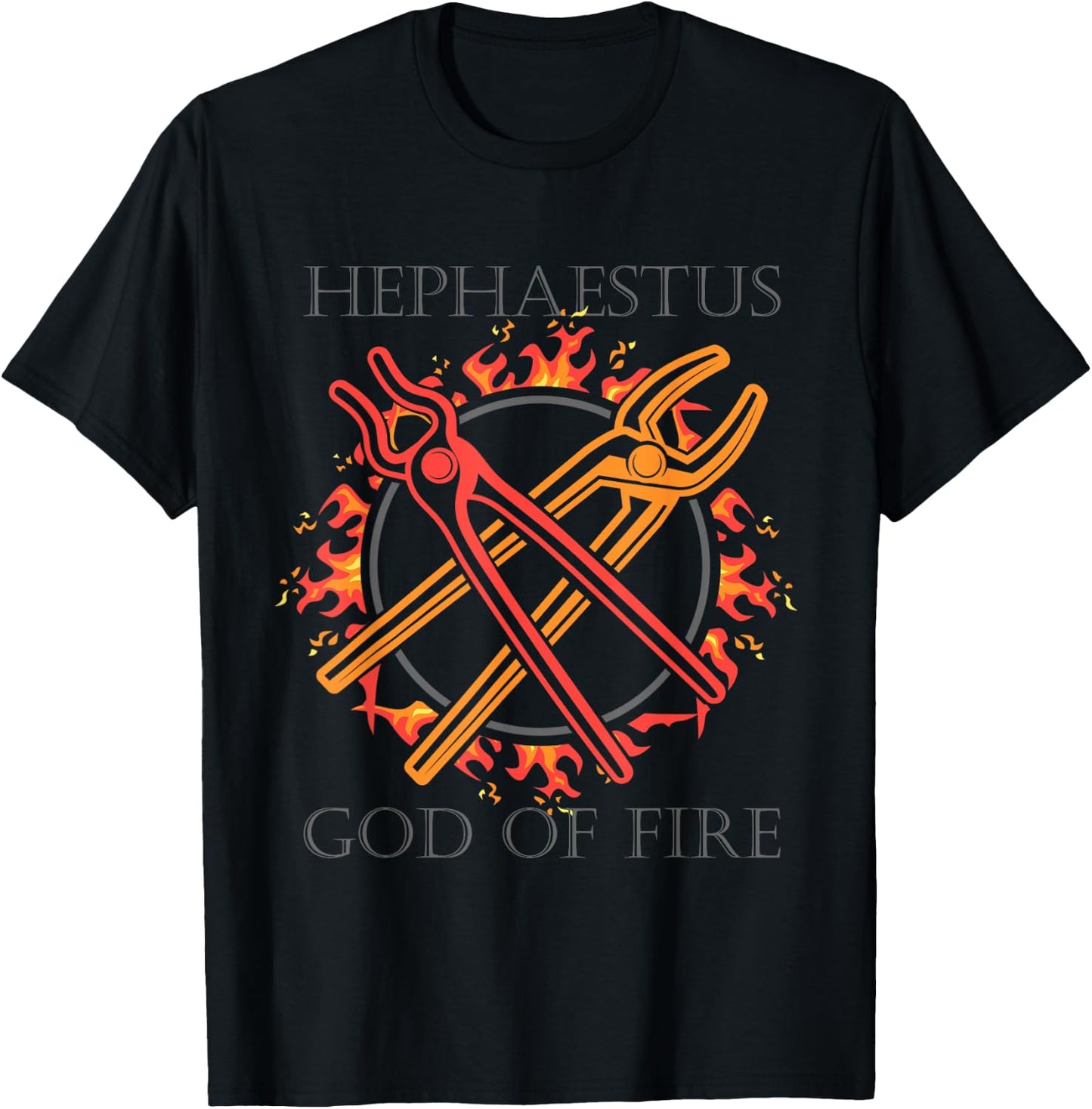 Gods of Olymp or Hephaestus God of Fire or Ancient Greek God T-Shirt - T-Shirt | Black