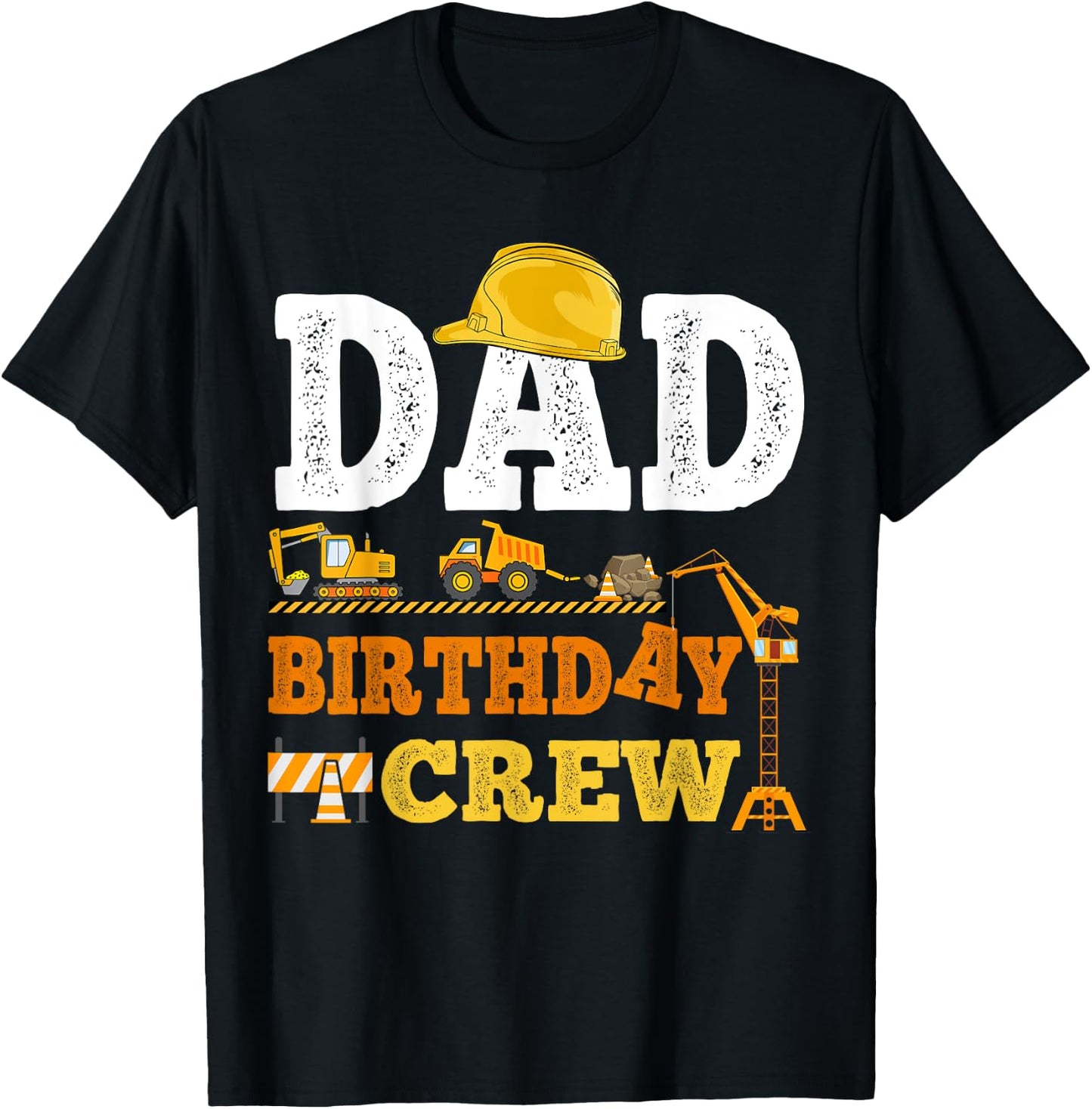 Dad Birthday Crew Construction Excavator Kids Family Set T-Shirt - T-Shirt | Black