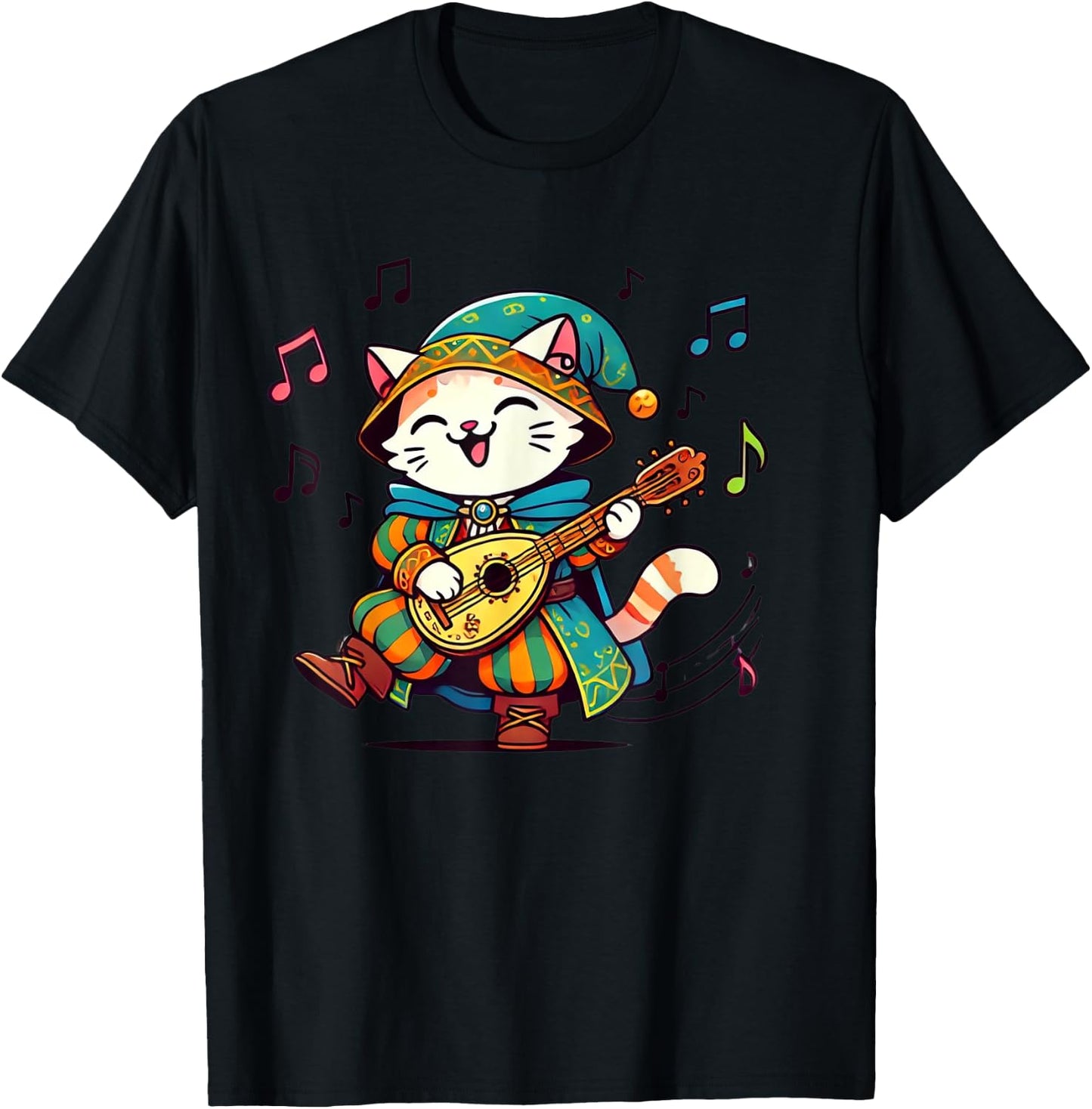 Medieval Bard Cat Women T-Shirt - T-Shirt | Black