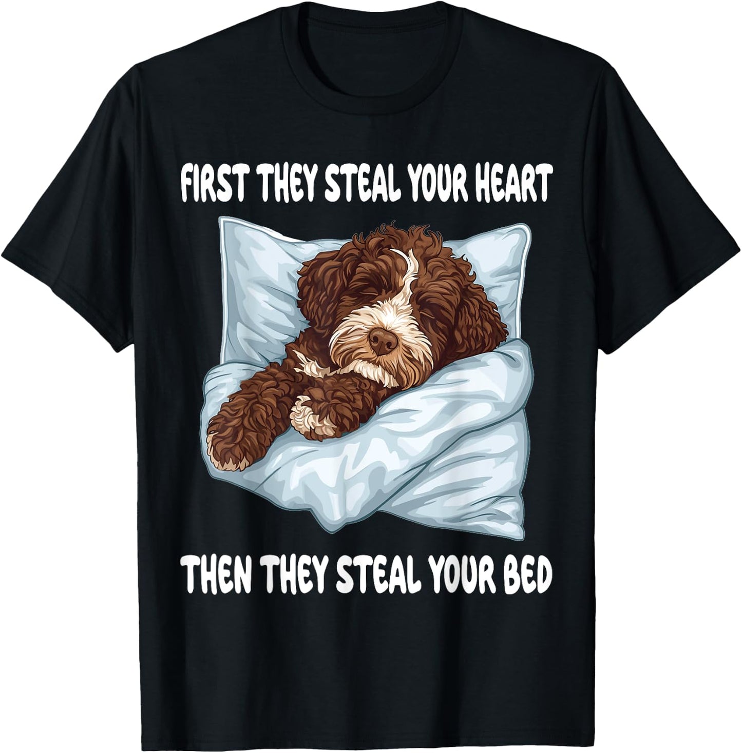 Bernedoodle Sleeping Pajamas Nightgown T-Shirt - T-Shirt | Black