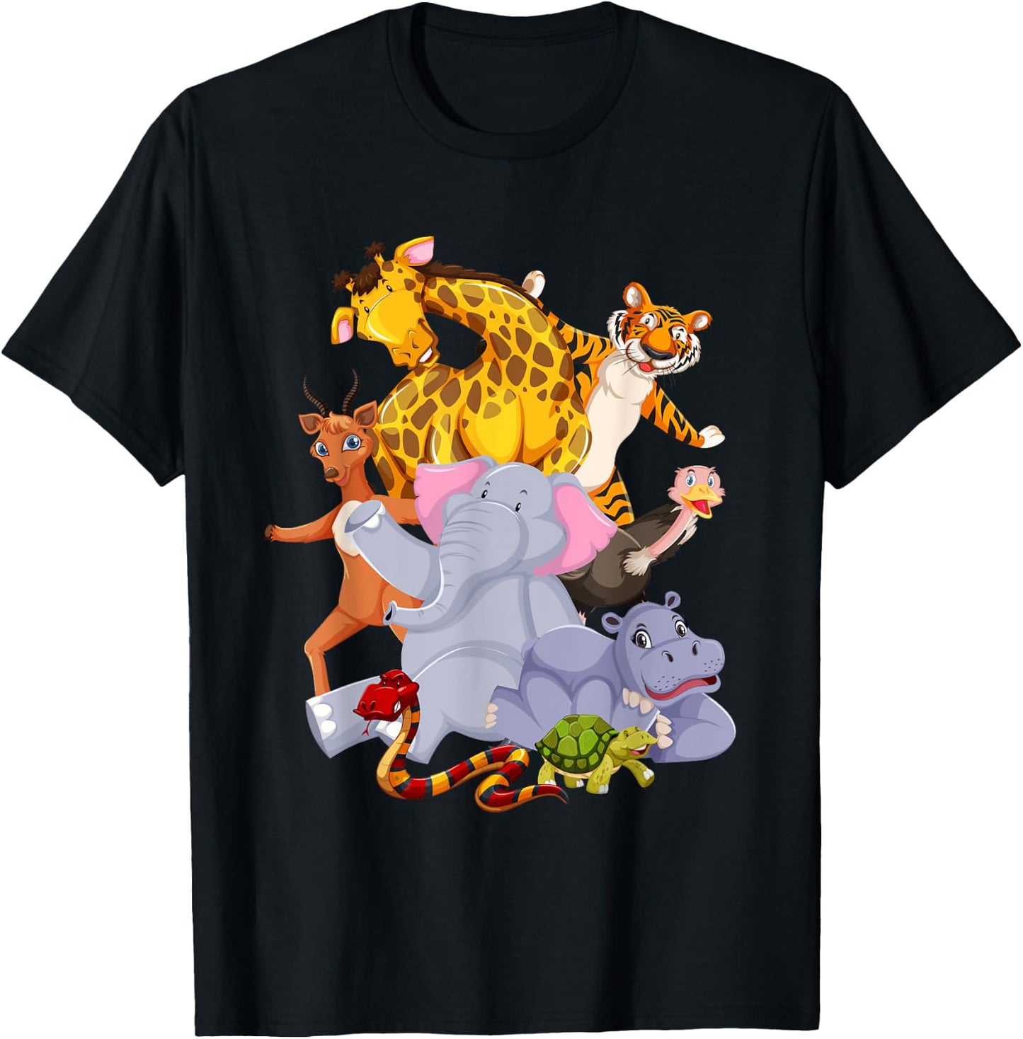 Zoo Animals Wildlife Birthday Party Zoo Day T-Shirt - T-Shirt | Black