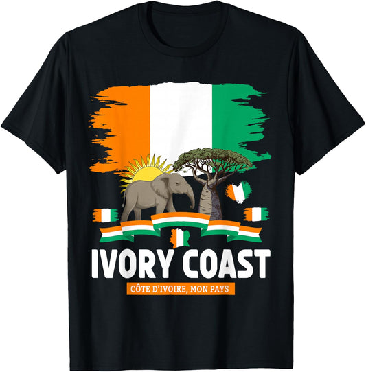 Ivory Coast Flag Outfit Idea For Kids & Ivorian Heritage T-Shirt - T-Shirt | Black