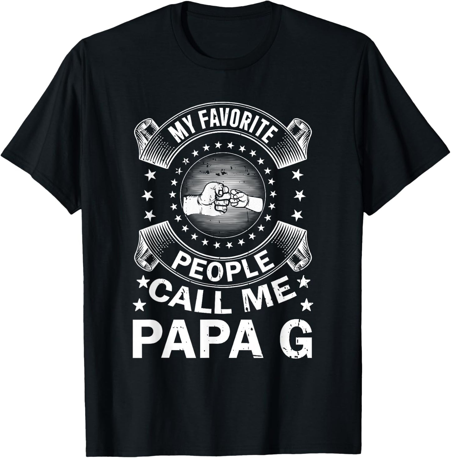 My Favorite People Call Me Papa G Vintage Men Father's Day T-Shirt - T-Shirt | Black