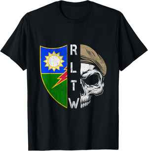 75th Ranger Regiment Skull Unit Crest RLTW Beret Veteran T-Shirt - T-Shirt | Black