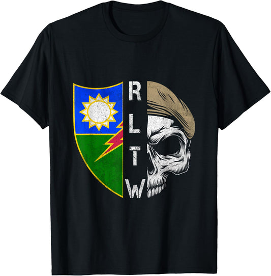 75th Ranger Regiment Skull Unit Crest RLTW Beret Veteran T-Shirt - T-Shirt | Black