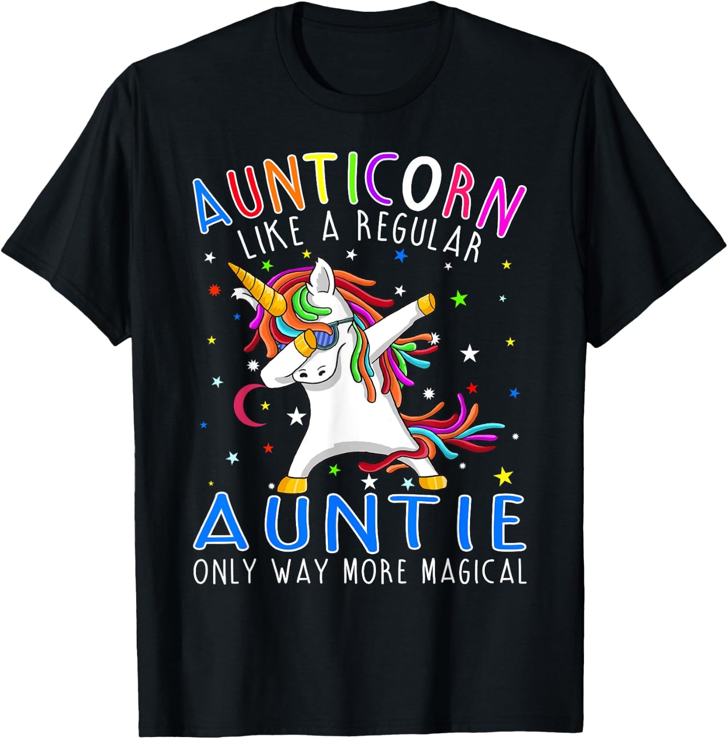 Aunticorn Like A Regular Aunt Only Way More Magical T-Shirt - T-Shirt | Black