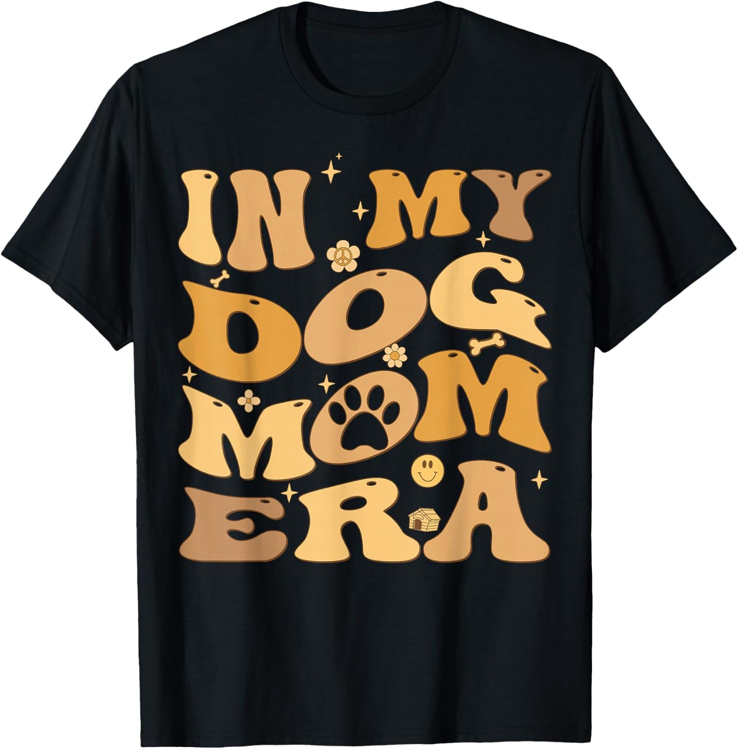 In My Dog Mom Era Groovy Puppy Lover T-Shirt - T-Shirt | Black