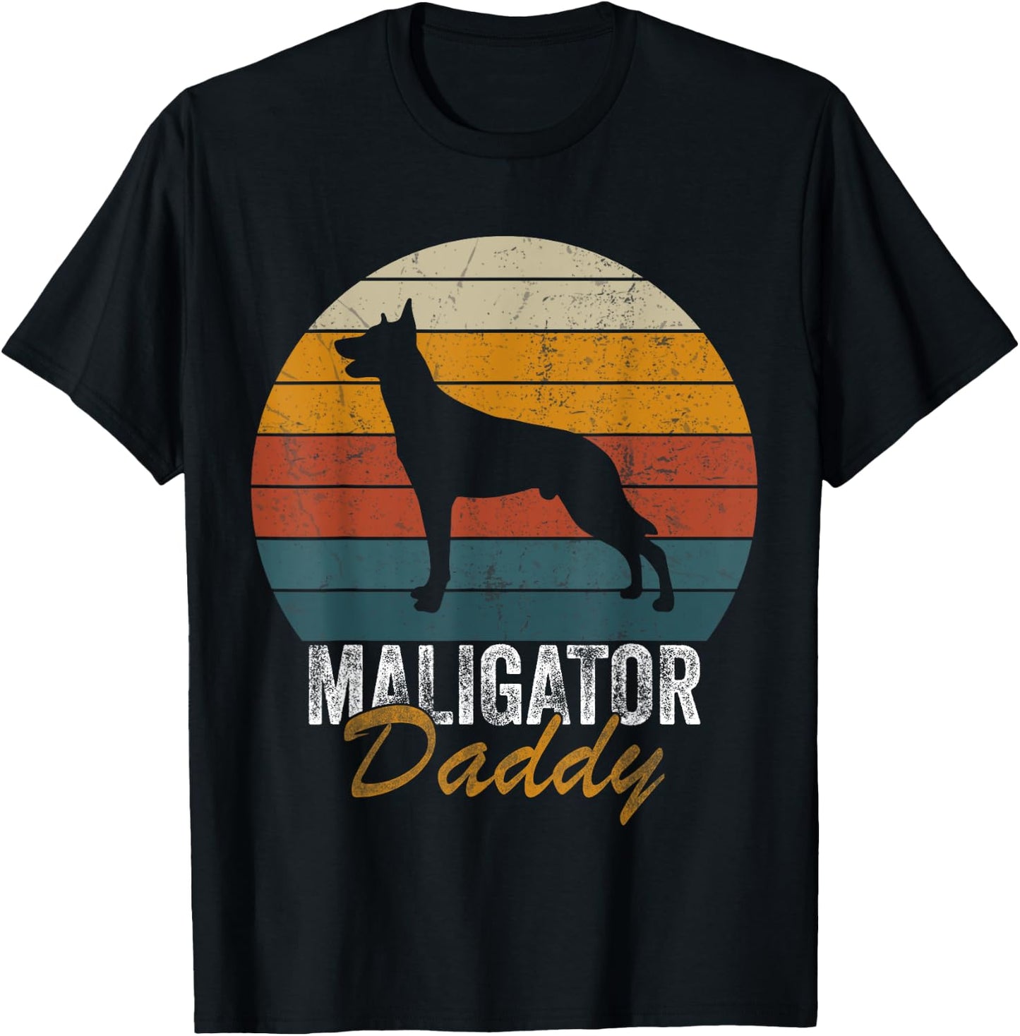 Belgian Malinois Dog Breed Maligator Daddy Father's Day T-Shirt - T-Shirt | Black