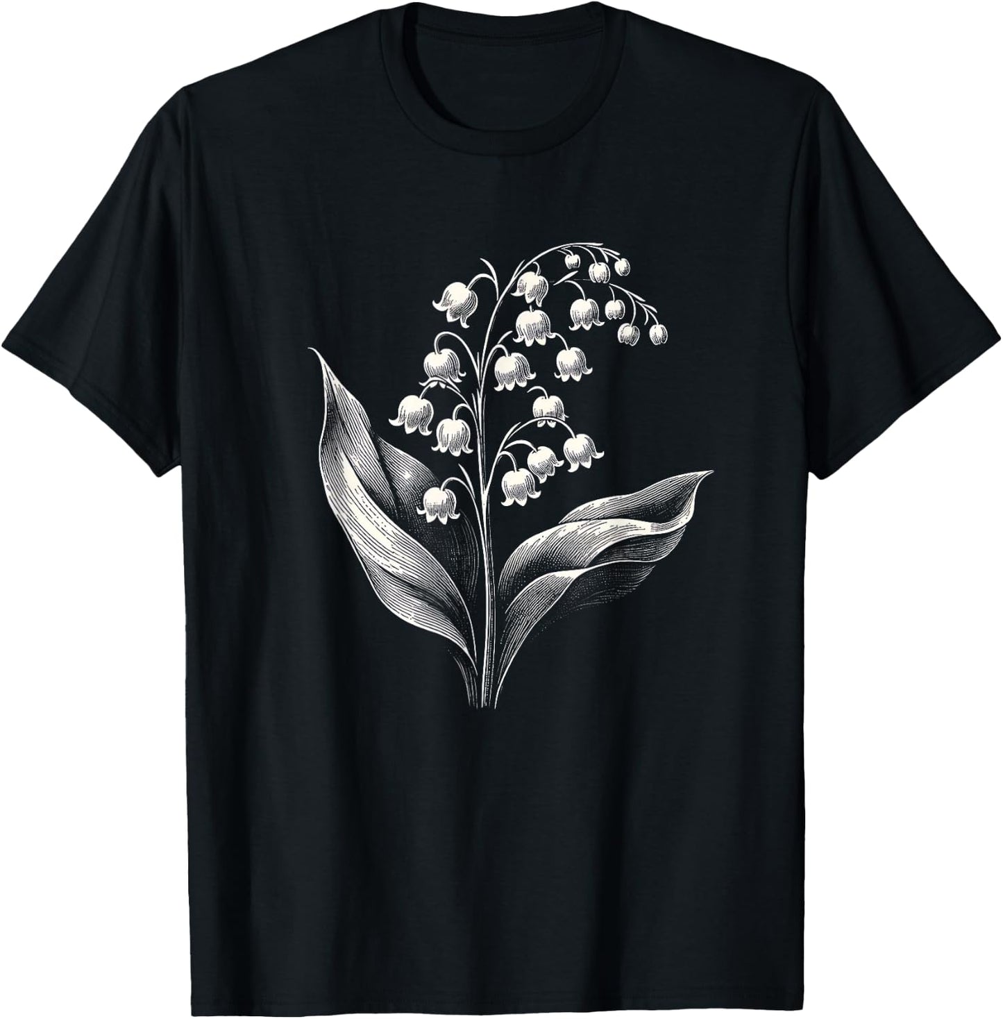 Lily Of The Valley Spring Flower Art Design T-Shirt - T-Shirt | Black
