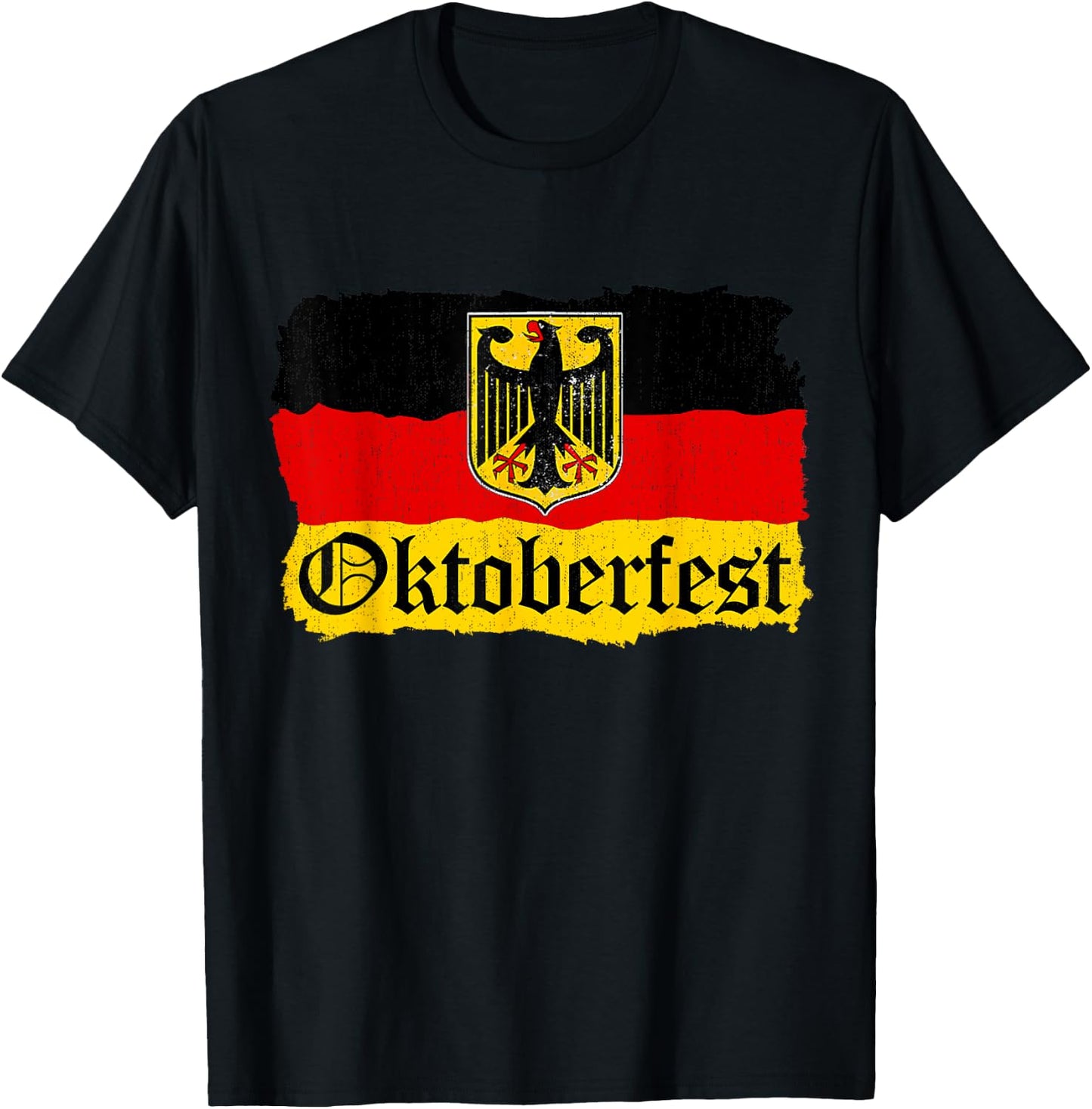 Oktoberfest German Beer Men Women Vintage German Flag T-Shirt - T-Shirt | Black