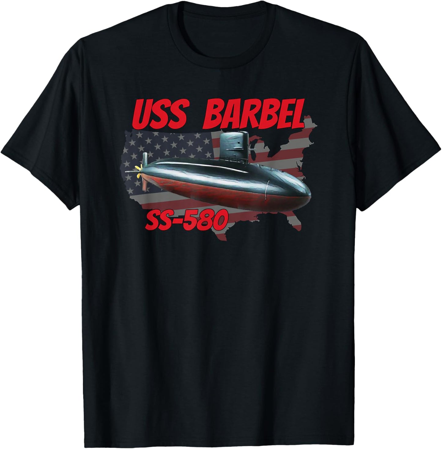 USS Barbel SS-580 Submarine Veterans Day Father Grandpa Dad T-Shirt - T-Shirt | Black