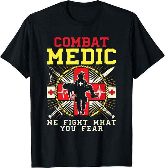 Combat Medic First Aid Field Medic Military T-Shirt - T-Shirt | Black
