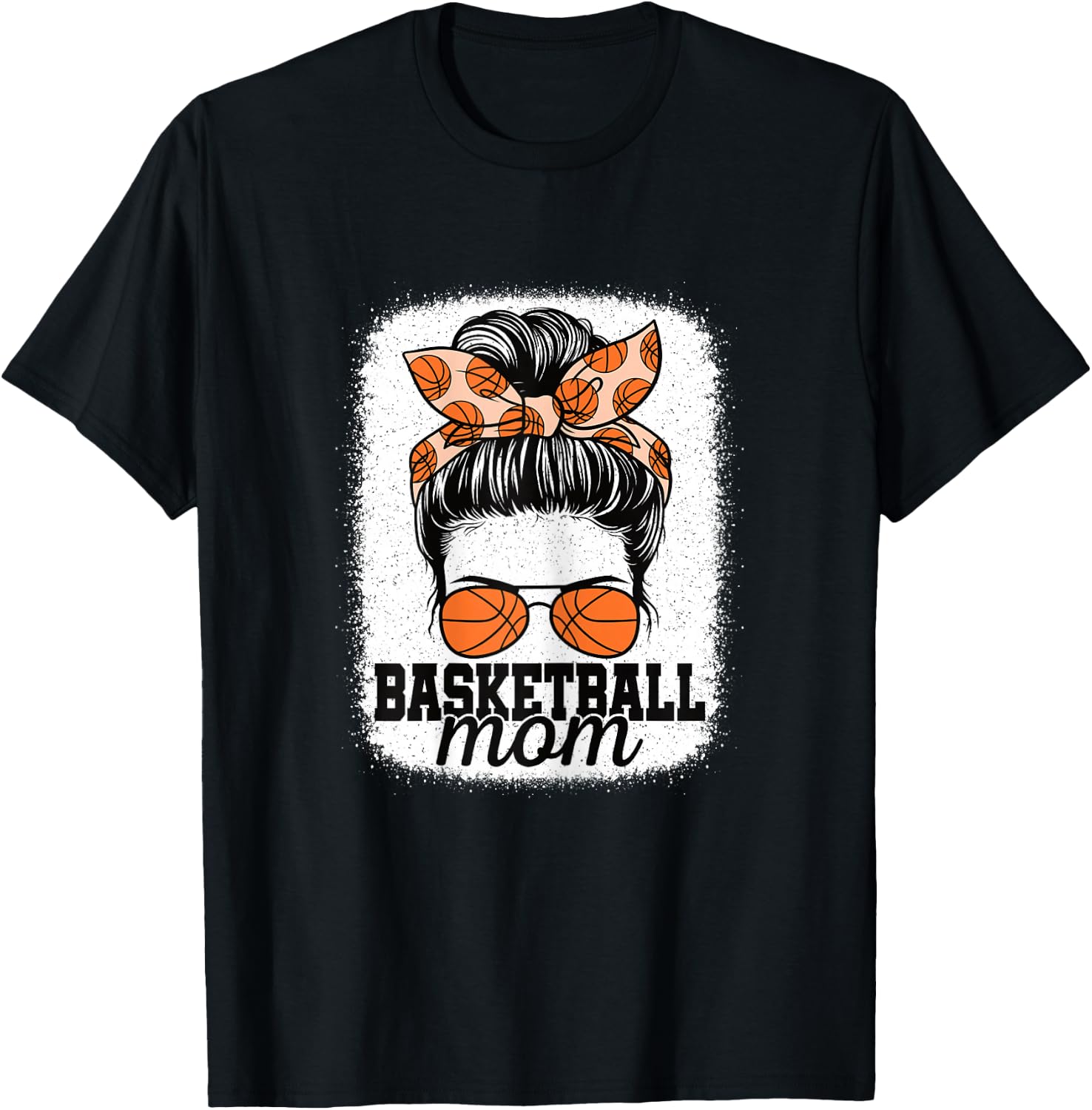 Cute Basketball Mom Messy Bun Mommy Basketball Player Women T-Shirt - T-Shirt | Black