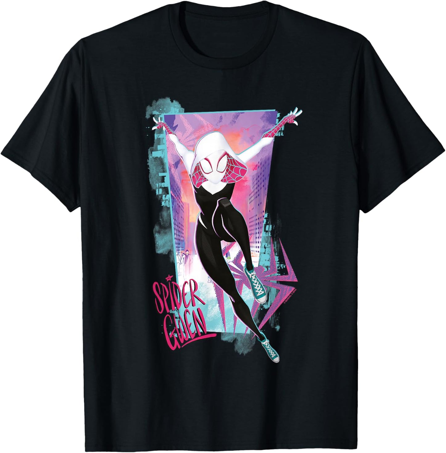 Marvel Spider-Man Across The Spider-Verse Part 1 Gwen Stacy T-Shirt - T-Shirt | Black