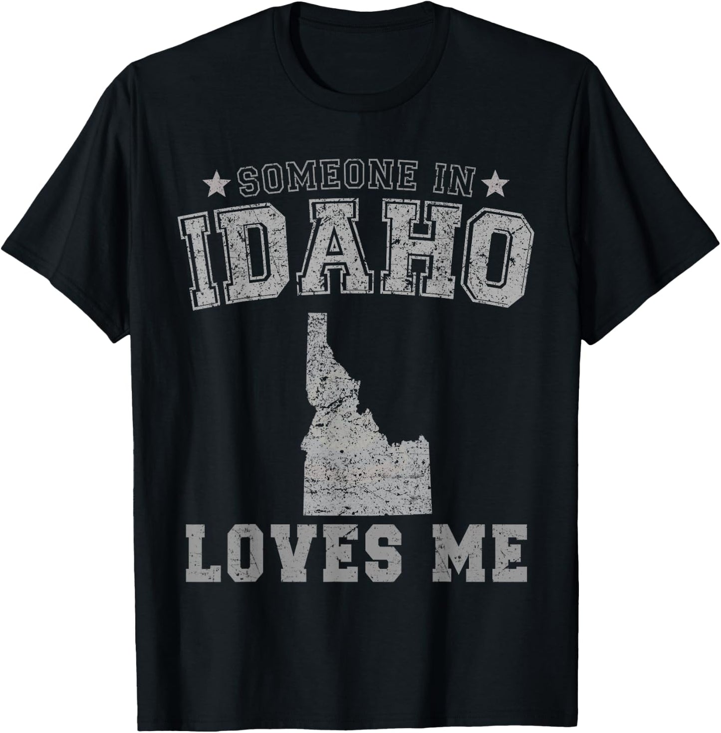 Someone In Idaho Loves Me Heart Vintage State T-Shirt - T-Shirt | Black