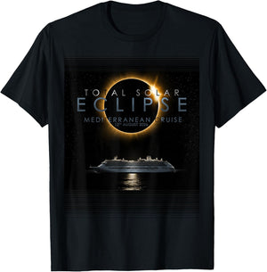 Total Solar Eclipse 2026 Mediterranean Cruise T-Shirt - T-Shirt | Black