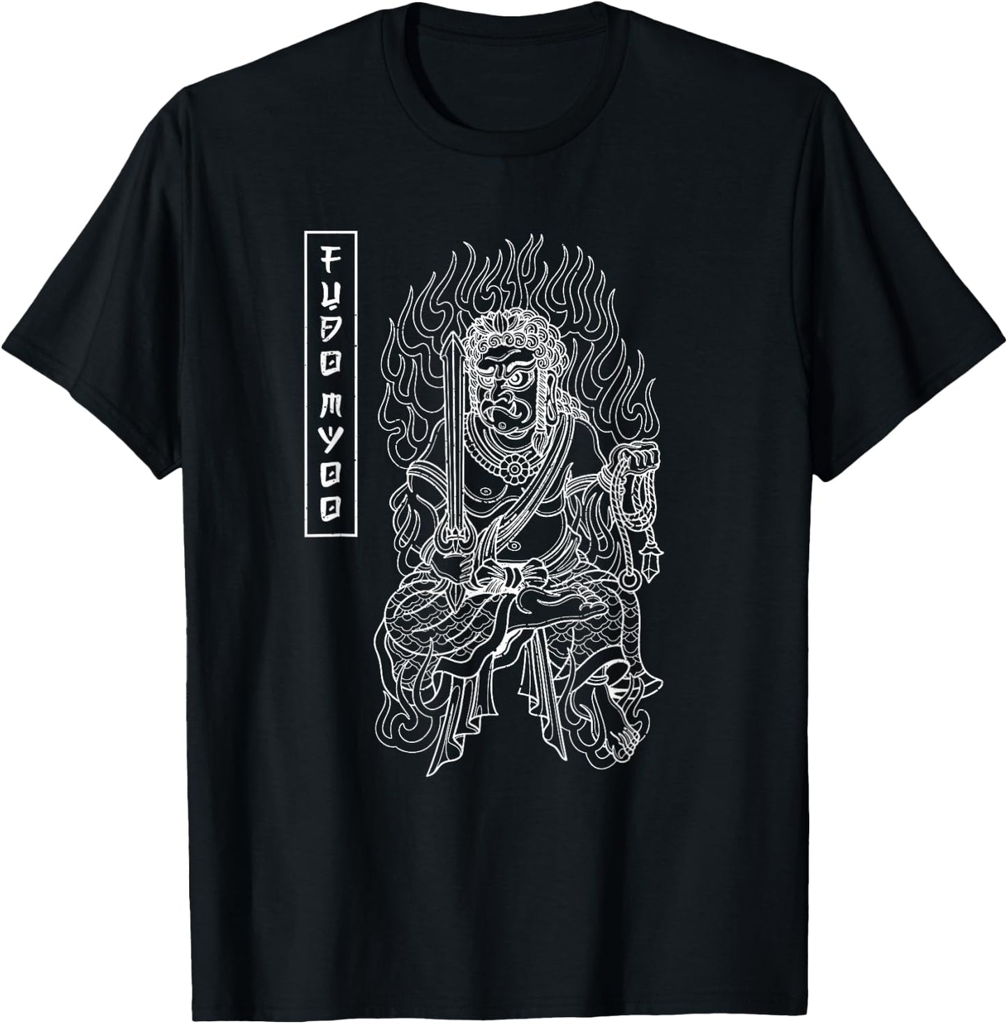 Acala Fudo Myoo Immovable Lord Protector Spirituality T-Shirt - T-Shirt | Black