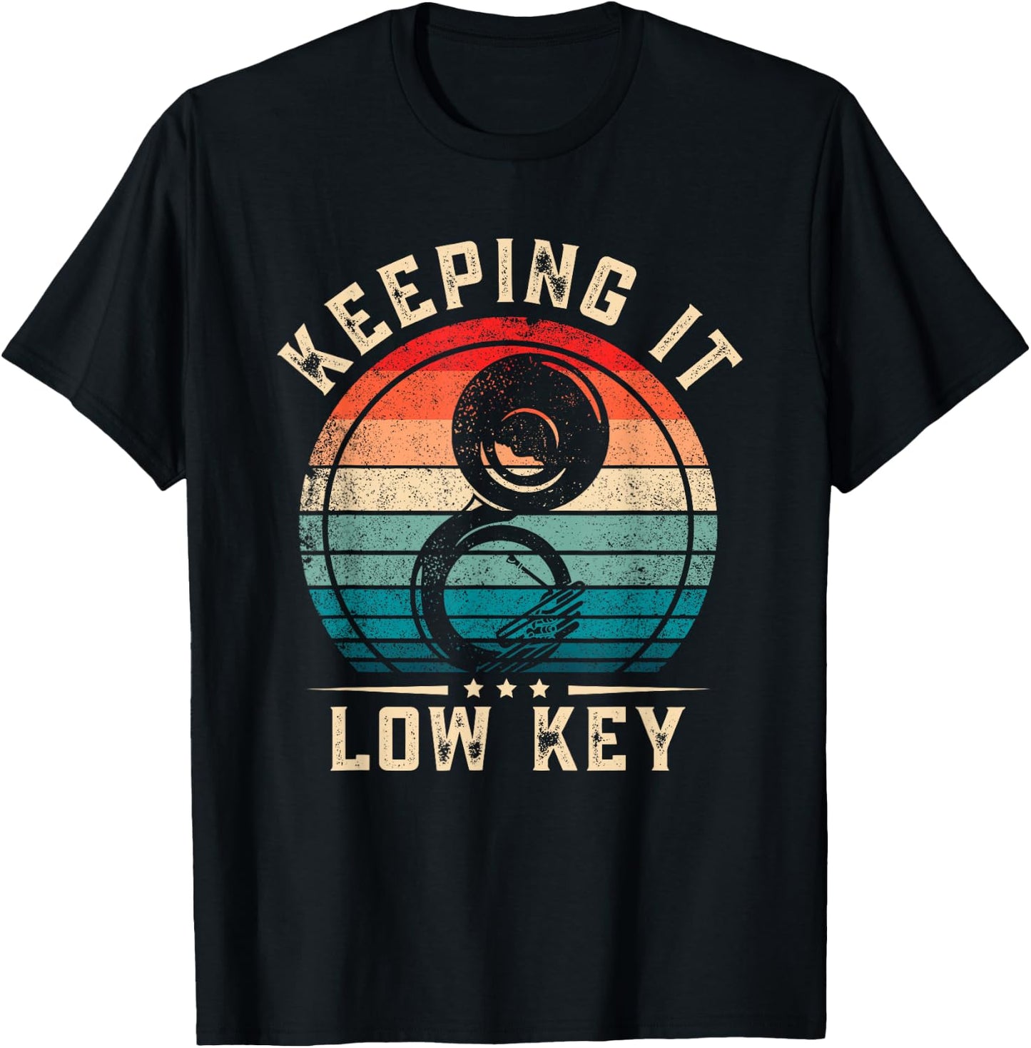 Keeping It Low Key Funny Sousaphone T-Shirt - T-Shirt | Black