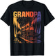 Grandpa Matching Family Railroad Retro Train Birthday Party T-Shirt - T-Shirt | Black