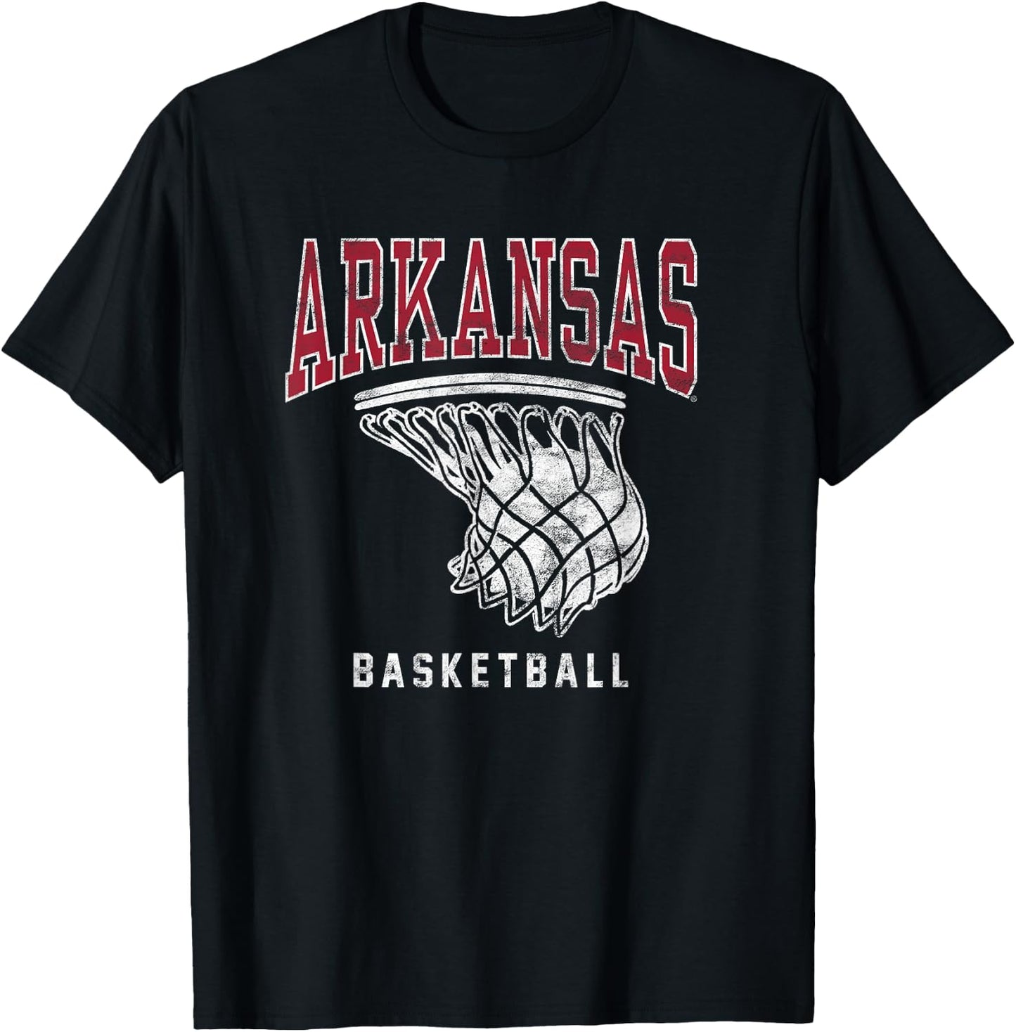 Campus Lab University of Arkansas Razorbacks Basketball Hoop , Small, Red T-Shirt - T-Shirt | Black
