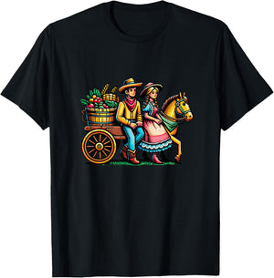Festa Junina, June Festival in Brazil, Brazilian Celebration T-Shirt - T-Shirt | Black