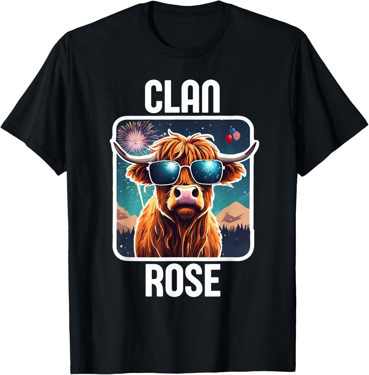 Rose Clan 4th July Scottish Family Name USA Party T-Shirt - T-Shirt | Black