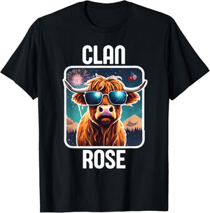 Rose Clan 4th July Scottish Family Name USA Party T-Shirt - T-Shirt | Black