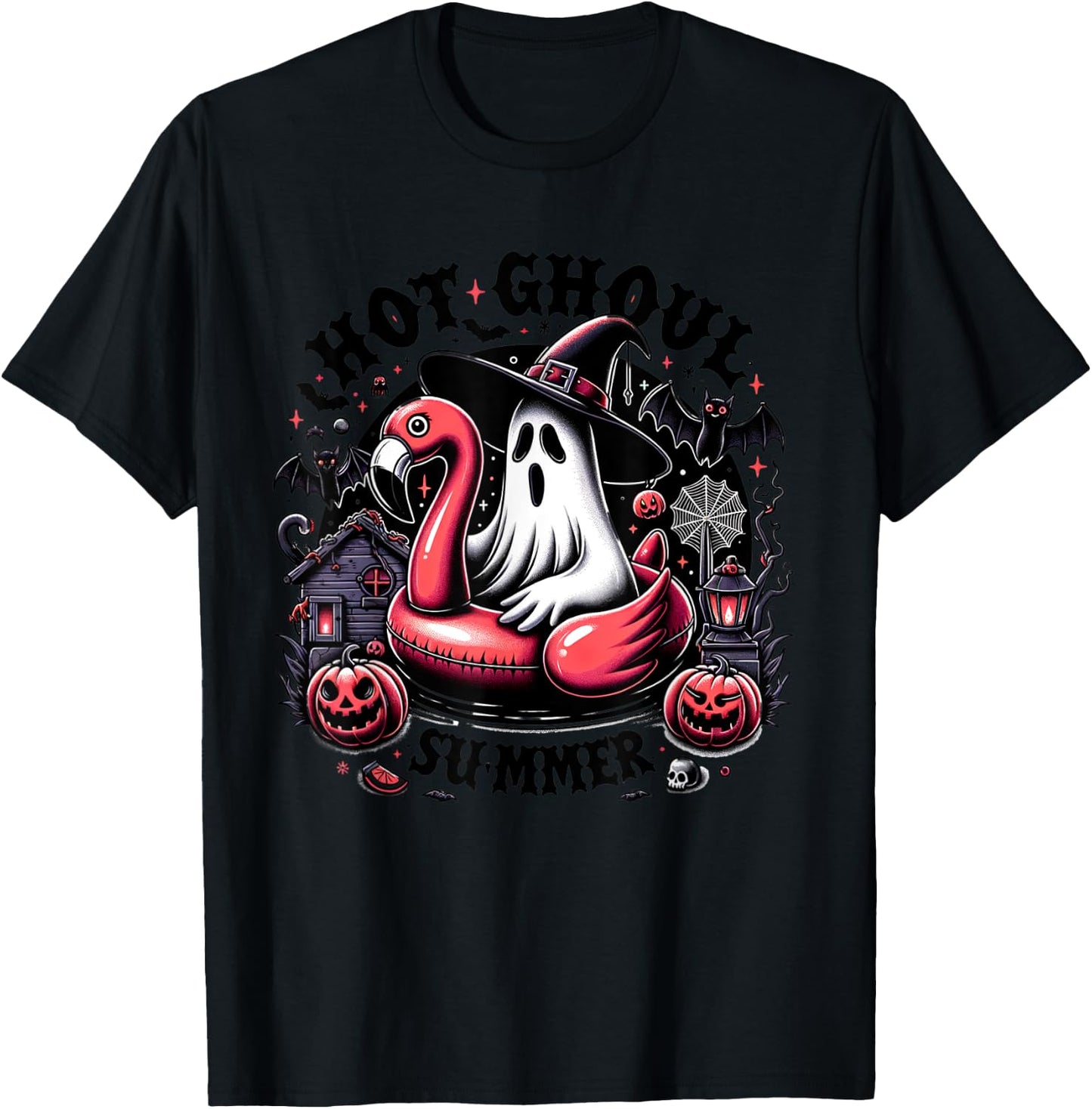 Halloween Summer Celebrate Summerween Ghost Spooky Creepy Women Kids T-Shirt - T-Shirt | Black