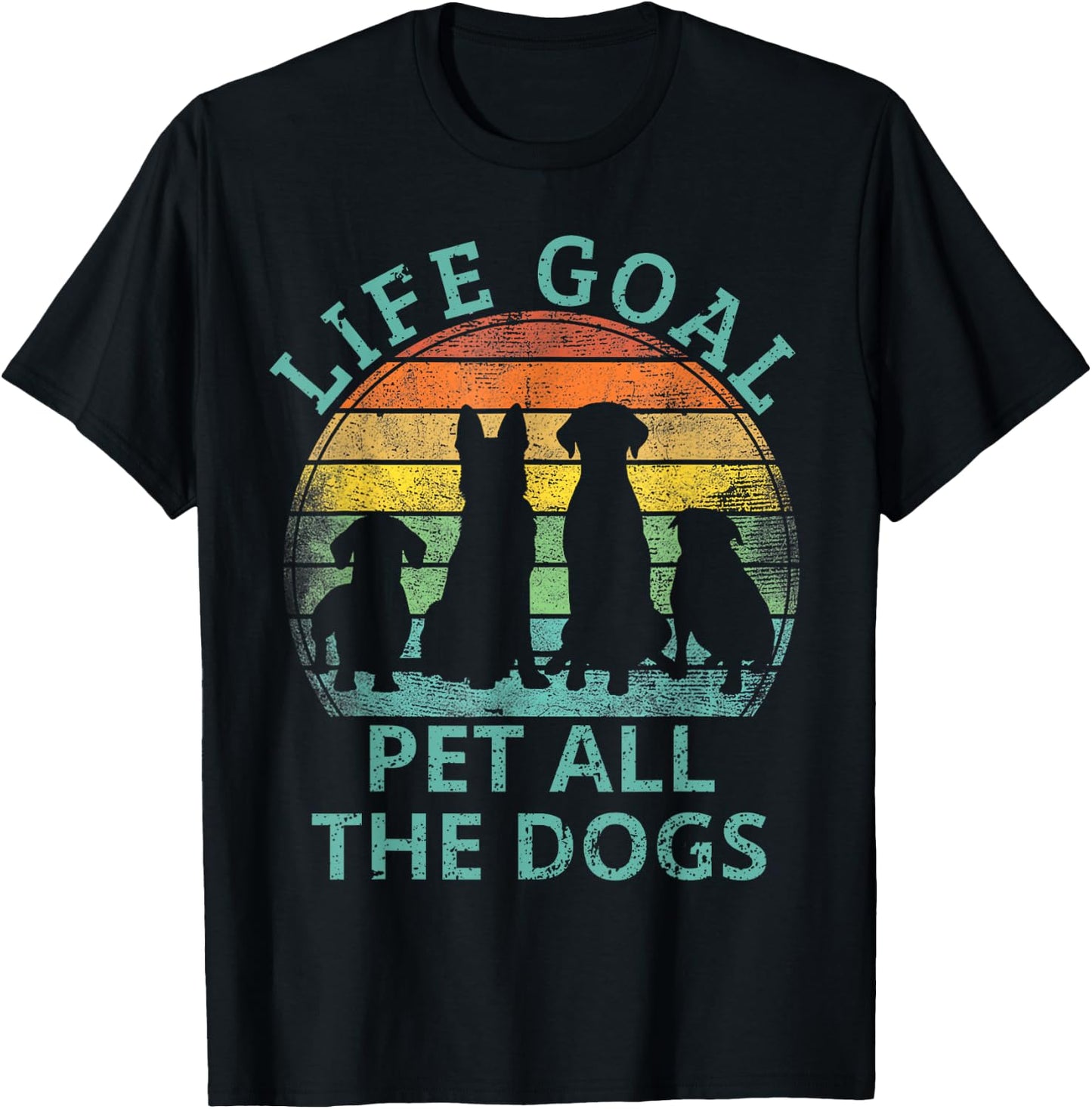 Life Goal Pet All The Dogs Shirt Kids Dog Lover T-Shirt - T-Shirt | Black