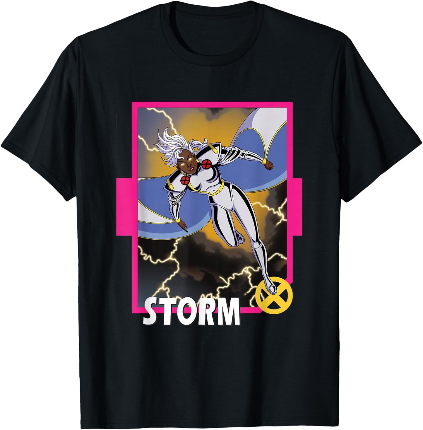 Marvel X-Men '97 Classic Storm Vintage Super Hero Card T-Shirt - T-Shirt | Black