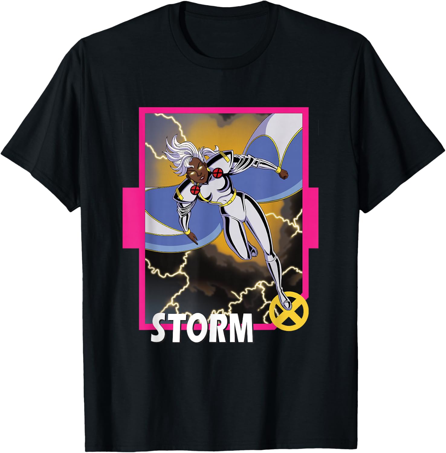 Marvel X-Men '97 Classic Storm Vintage Super Hero Card T-Shirt - T-Shirt | Black