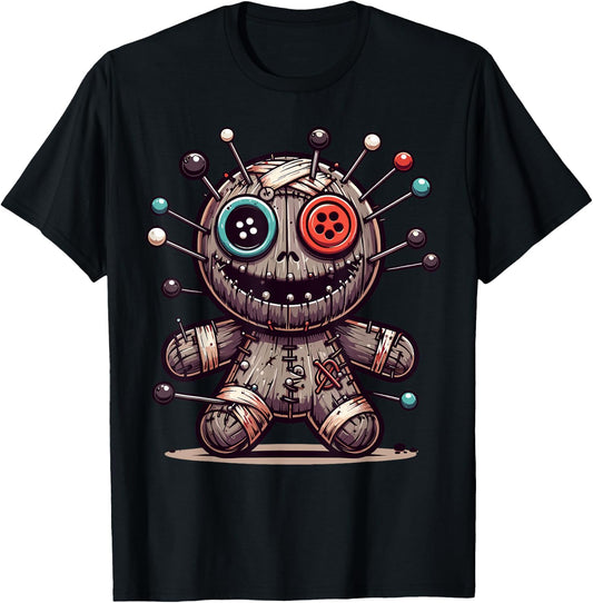 Voodoo Doll Halloween Creepy T-Shirt - T-Shirt | Black