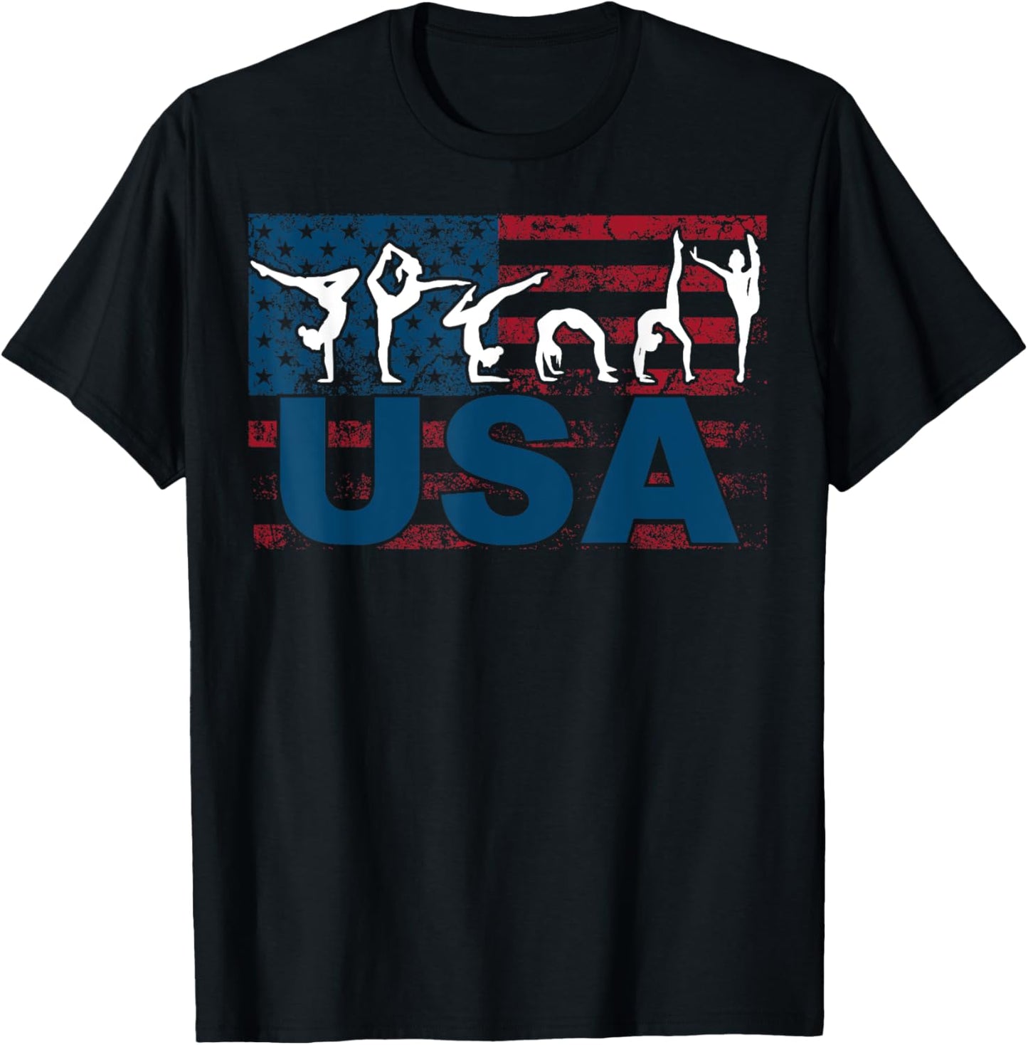 Cute Gymnastics Art For Girls Kids Women Tumbling Gymnast T-Shirt - T-Shirt | Black