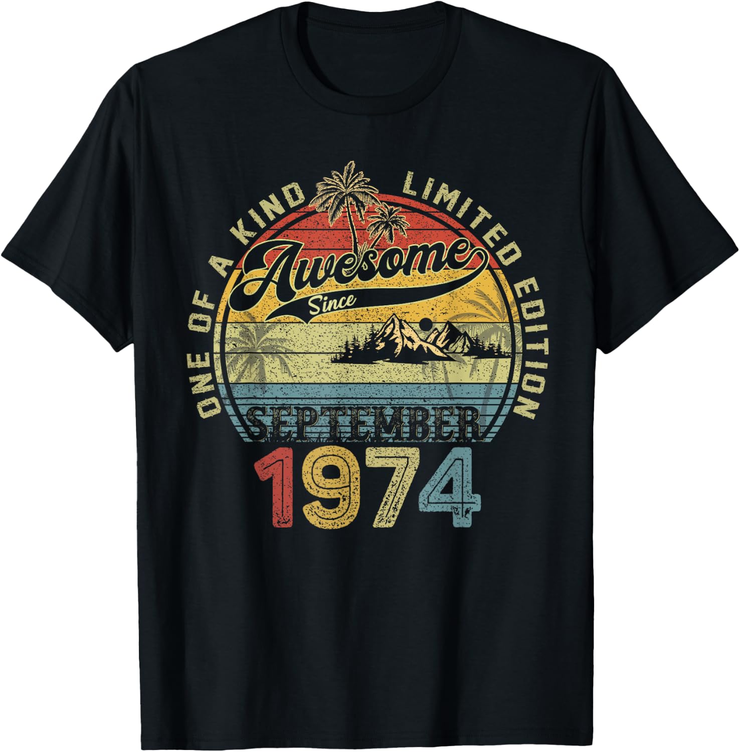 50th Birthday Gifts September 1974 50 year Old Bday T-Shirt - T-Shirt | Black