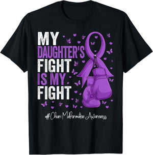 Purple Ribbon Daughter Chiari Malformation Awareness , Small, Black T-Shirt - T-Shirt | Black