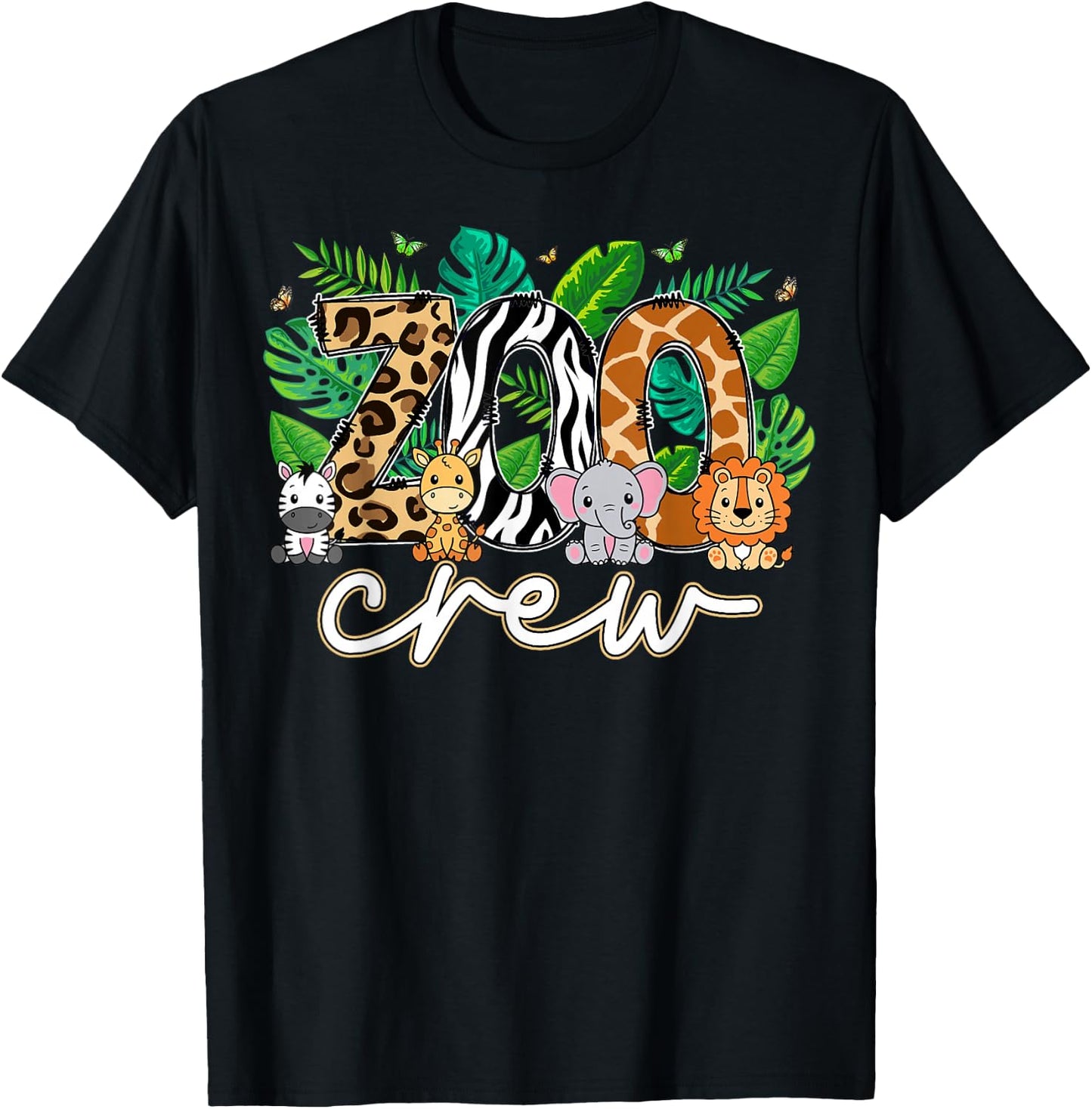 Zoo Crew Wildlife Animal Zoologist Safari Jungle Animals T-Shirt - T-Shirt | Black