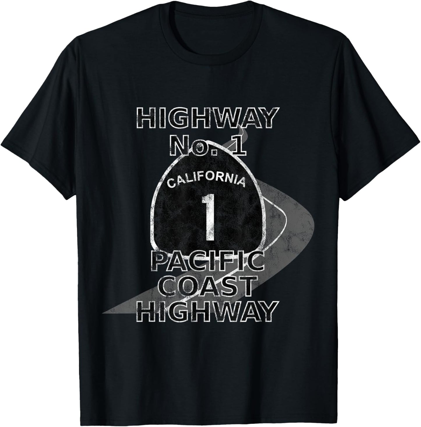 Highway No. 1 - Pacific - Coast T-Shirt - T-Shirt | Black