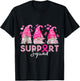 Breast Cancer Support Squad For Mom Women Gnomies T-Shirt - T-Shirt | Black