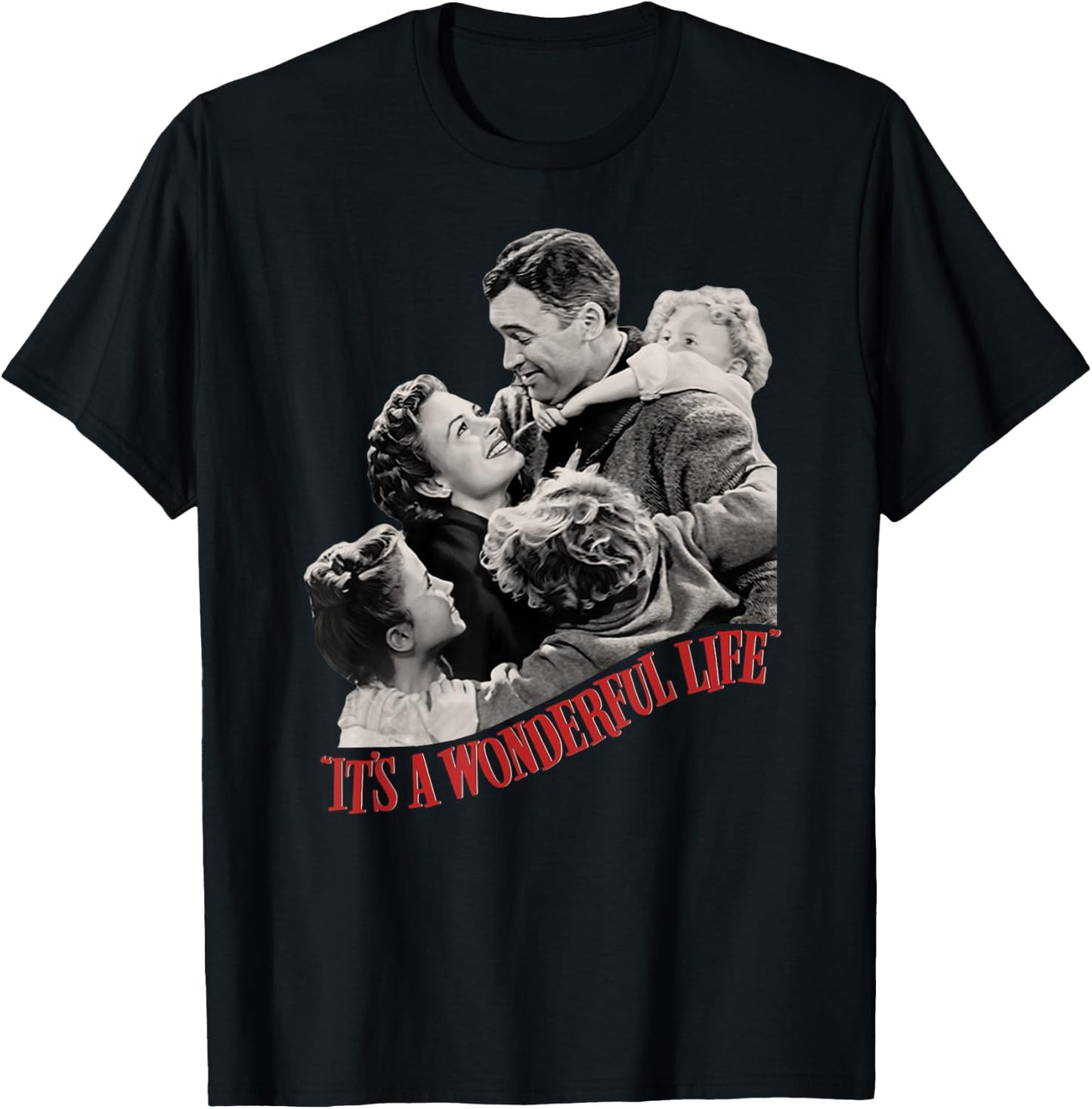 Vintage Christmas Classic It's a Wonderful Life T-Shirt - T-Shirt | Black