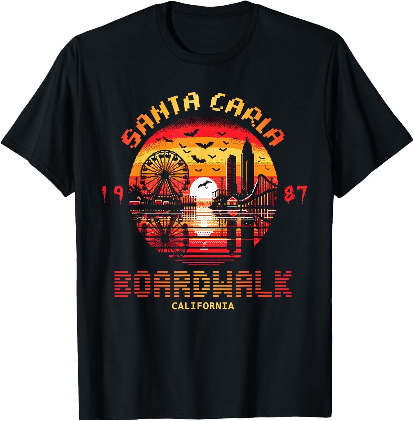 Graphic Santa Vintage Movie Carla Funny Apparel Boardwalk T-Shirt - T-Shirt | Black