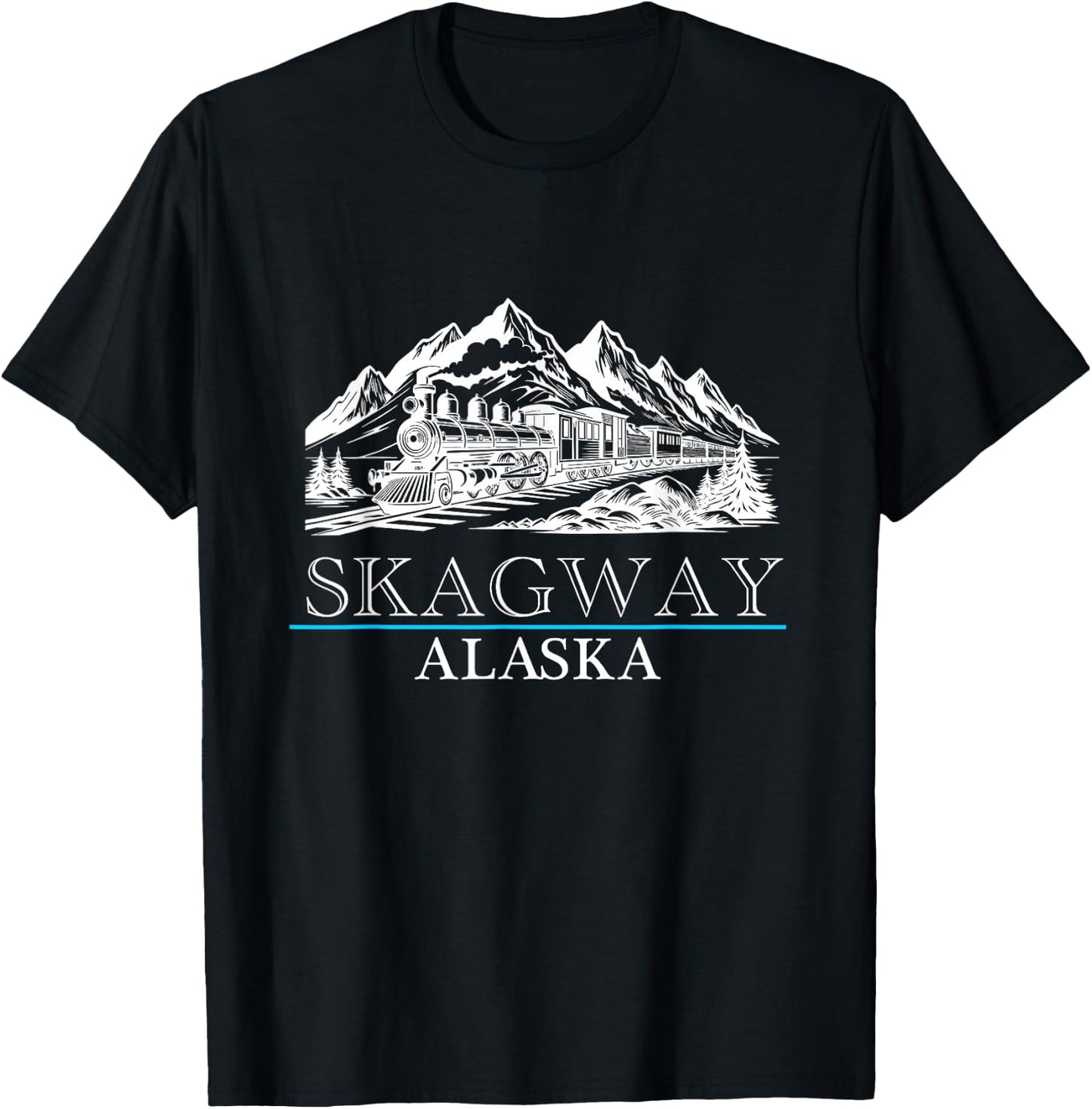 Skagway Alaska Yukon Train Cruise Vacation Souvenir T-Shirt - T-Shirt | Black