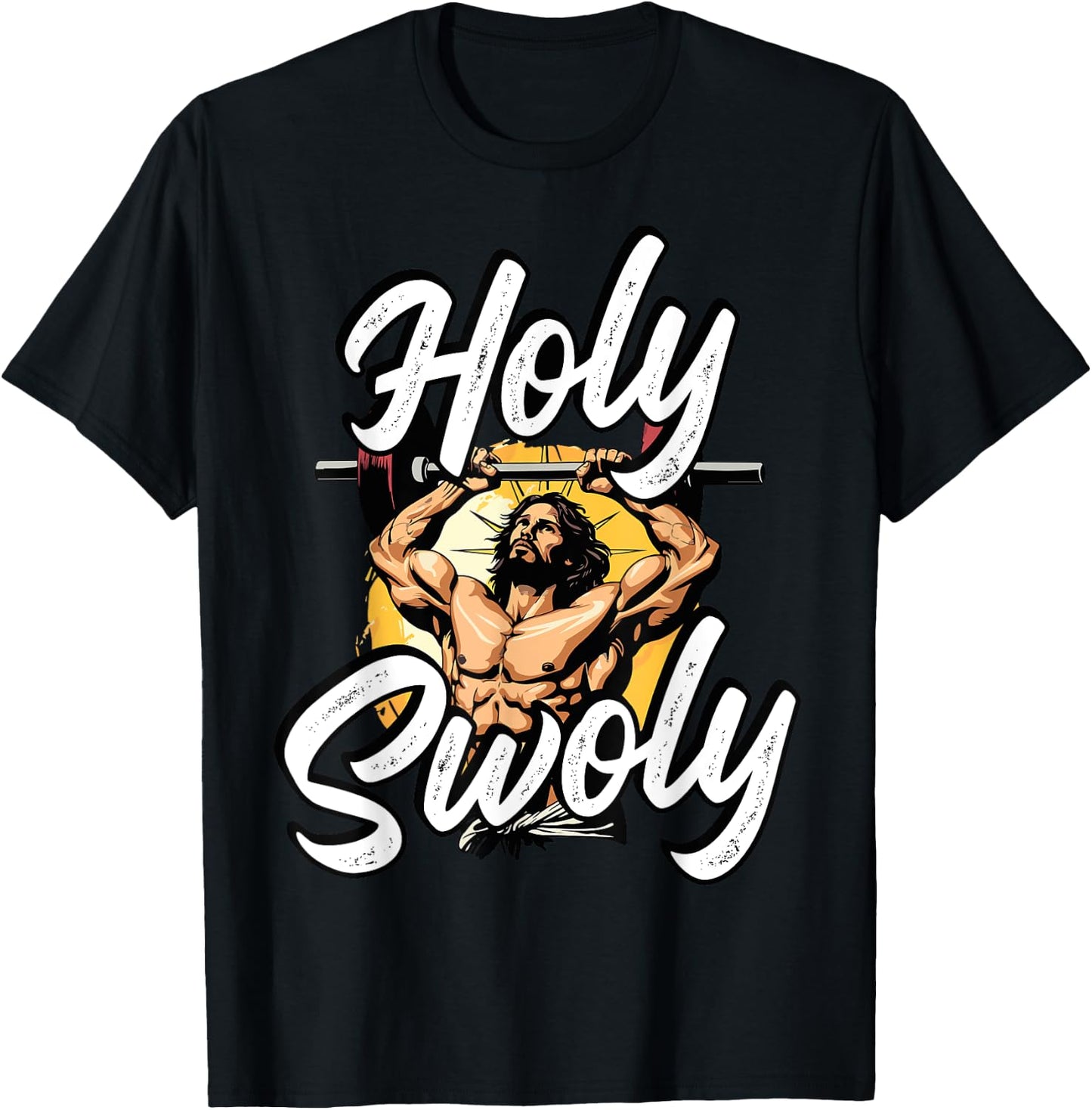 Gym Workout Exercise Christian Religious Jesus Christ T-Shirt - T-Shirt | Black