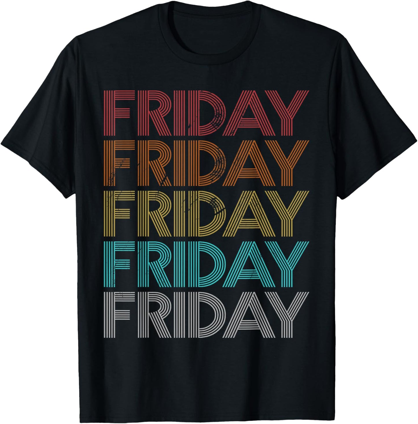 Retro Vintage Friday T-Shirt - T-Shirt | Black