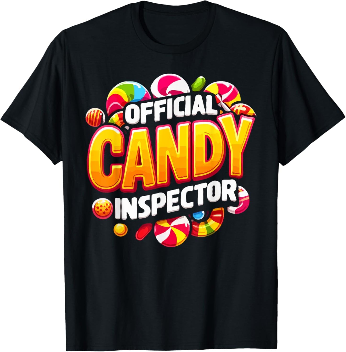 Halloween Funny Collecting Sweets Official Candy Inspector T-Shirt - T-Shirt | Black