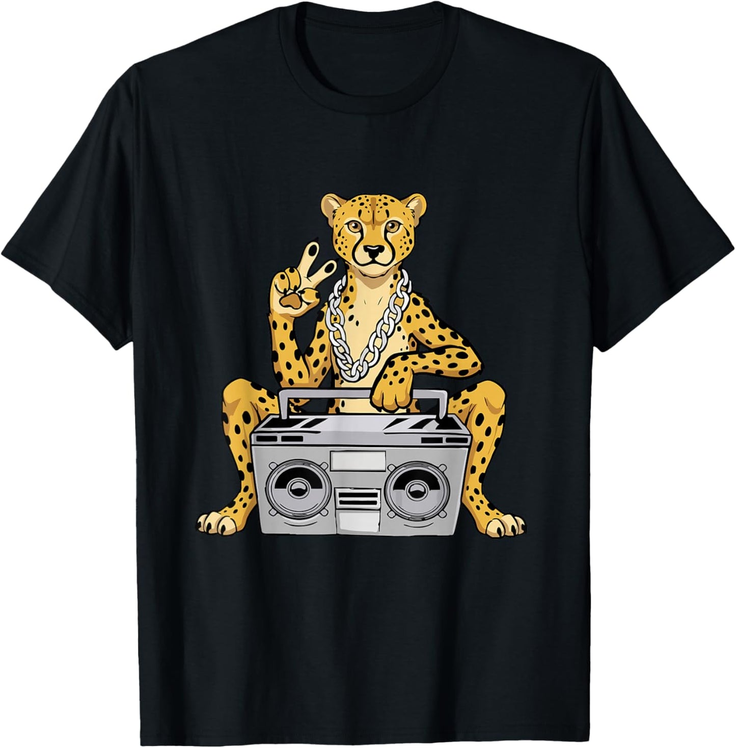 Cheetah Lover Hip Hop Kids Music Boys Cheetah T-Shirt - T-Shirt | Black