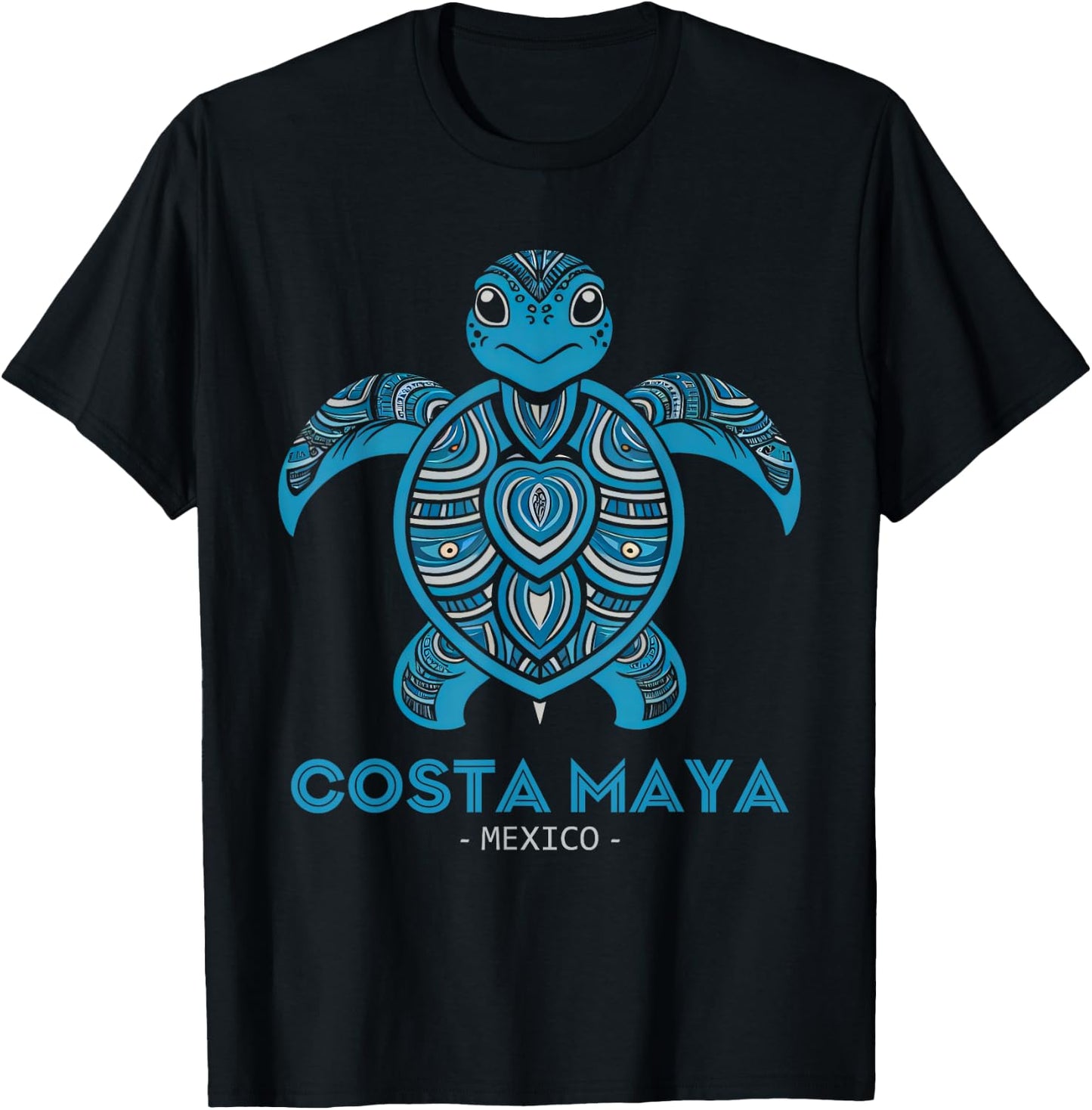 Costa Maya Mexico Sea Turtle T-Shirt - T-Shirt | Black