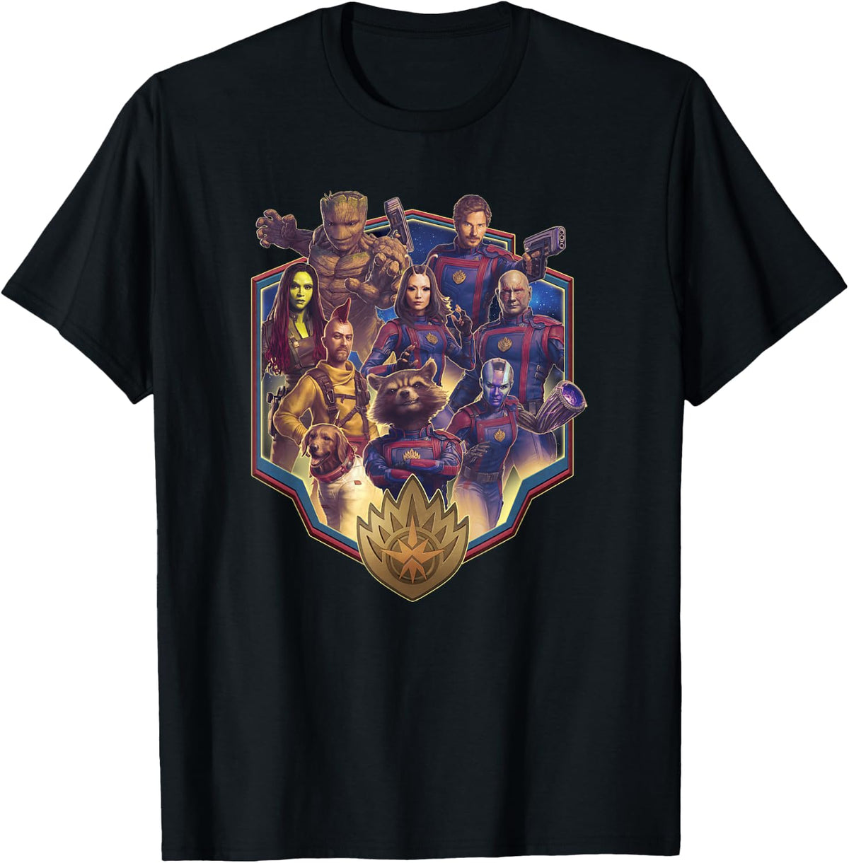 Marvel Guardians of The Galaxy Vol. 3 Family Group Shot T-Shirt - T-Shirt | Black