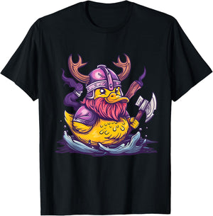 Rubber Duck Rubber Duckling Viking Duck Viking Helmet T-Shirt - T-Shirt | Black
