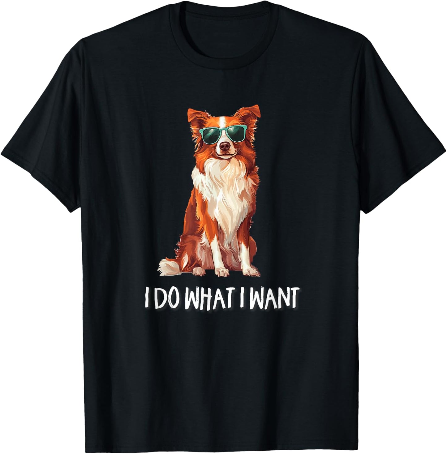Funny Do What I Want Red Border Collie Lover T-Shirt - T-Shirt | Black